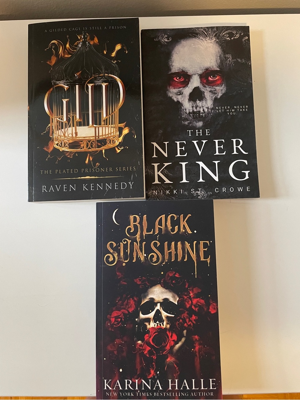 3 Dark Romance Paperback Books 18+ — Gild — The Never King — Black Sunshine